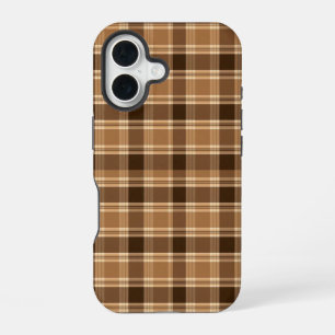 Aesthetic Brown Plaid Tartan Pattern iPhone Case