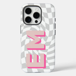 Aesthetic chequerboard Trendy Monogram iPhone 16 Pro Case