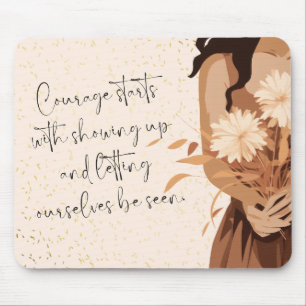 Aesthetic Chic Neutral Girl Motivation Quote Mouse Pad