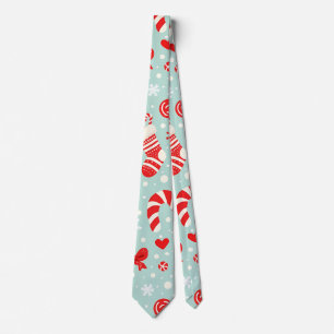 Aesthetic Christmas Pattern Candy Tie