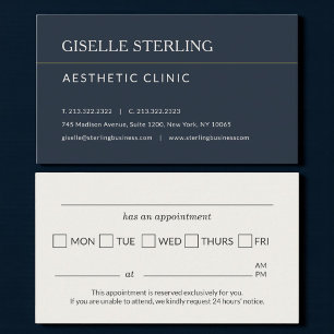 Aesthetic Clinic Office Appointment Reminder Business Card