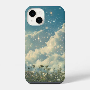 Aesthetic Cloudy Daisy Flowers Dream Floral Design iPhone 14 Case