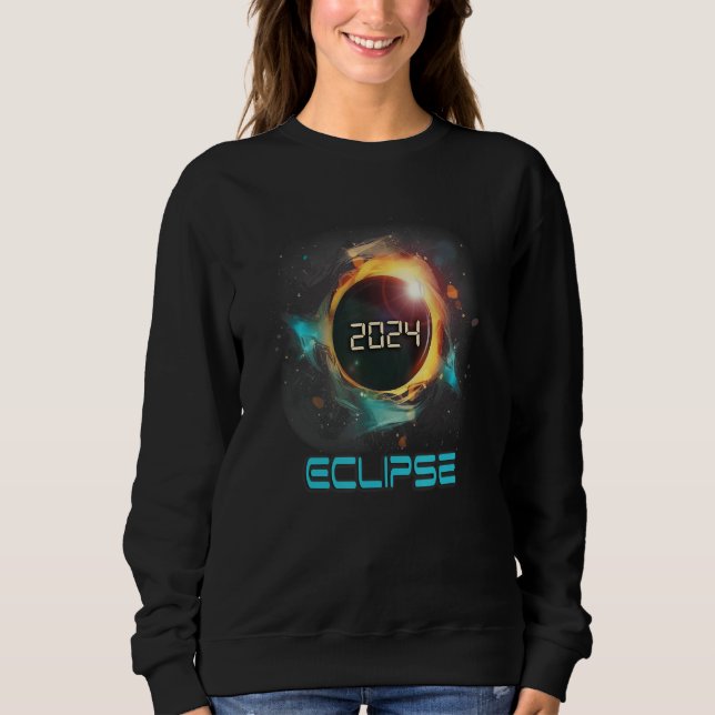 Aesthetic Colorful Total Solar Eclipse 2024 Sweatshirt (Front)