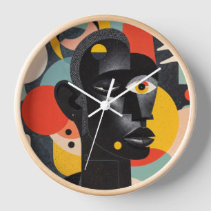 Aesthetic Colourful Abstract Dadaism  Clock