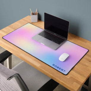 Aesthetic Colourful gradient iridescent background Desk Mat