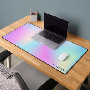 Aesthetic Colourful gradient iridescent background Desk Mat