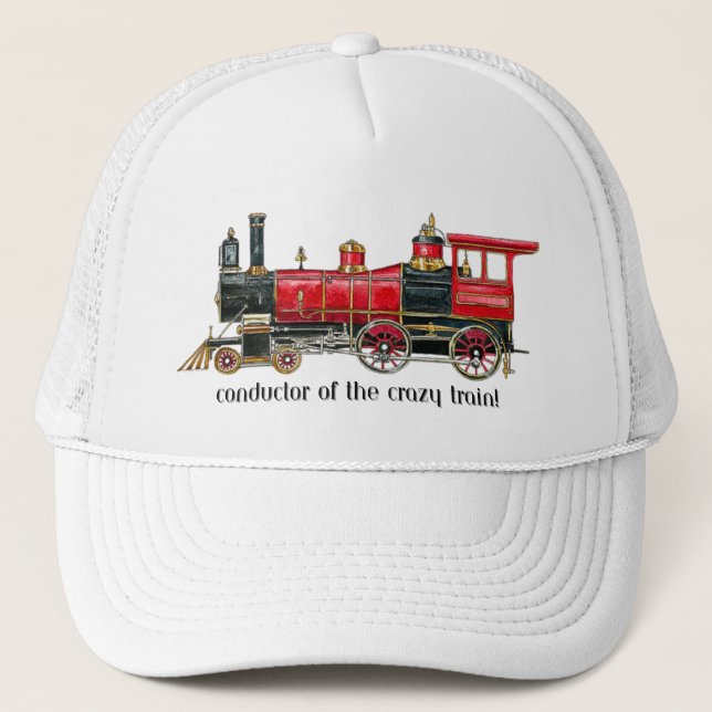 Aesthetic Conductor Of The Crazy Train Baseball Ca Trucker Hat (Front)