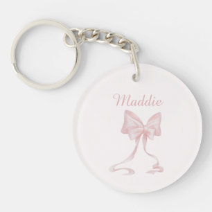  Aesthetic Coquette Personalized Name Cute ribbon  Key Ring