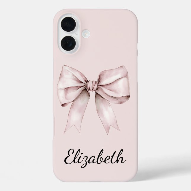Aesthetic coquette pink bow Personalised Name  Case-Mate iPhone Case (Back)