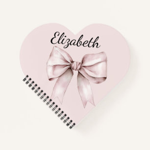 Aesthetic coquette pink bow Personalised Name Notebook