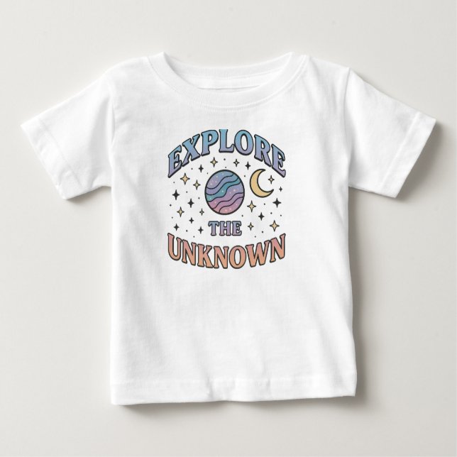 Aesthetic Cosmic Typography Design Baby T-Shirt (Front)