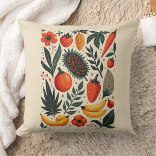 Aesthetic Cottagecore Botanical Fruit Decor Cushion