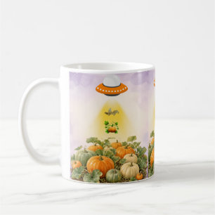 Aesthetic Cottagecore UFO Pumpkin Abduction Waterc Coffee Mug
