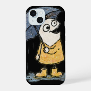 Aesthetic Cozy Loop Character Rainy Day Phone Ca iPhone 15 Case