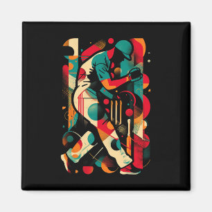 Aesthetic Cricketer On Athletic Sports Cricket Magnet