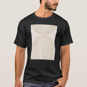 Aesthetic Cute Boho Rainbow Pattern  Beige T-Shirt