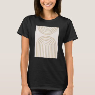 Aesthetic Cute Boho Rainbow Pattern  Beige T-Shirt