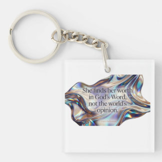 Aesthetic Cute; Worth In Gods Word Christian Gift Key Ring