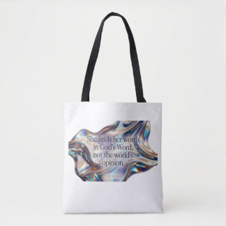 Aesthetic Cute; Worth In Gods Word Christian Gift Tote Bag
