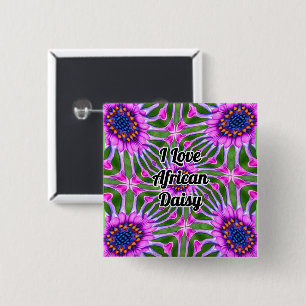Aesthetic Daisy Pattern 15 Cm Square Badge