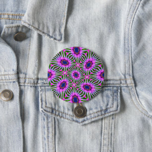 Aesthetic Daisy Pattern 7.5 Cm Round Badge