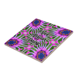 Aesthetic Daisy Pattern Ceramic Tile