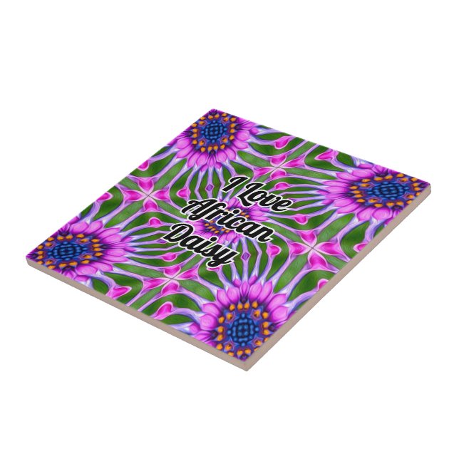 Aesthetic Daisy Pattern Ceramic Tile (Side)