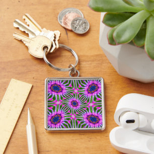 Aesthetic Daisy Pattern Key Ring