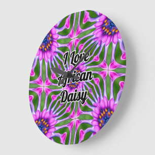 Aesthetic Daisy Pattern Large Clock