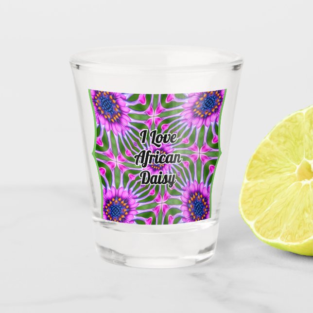 Aesthetic Daisy Pattern Shot Glass (Front)