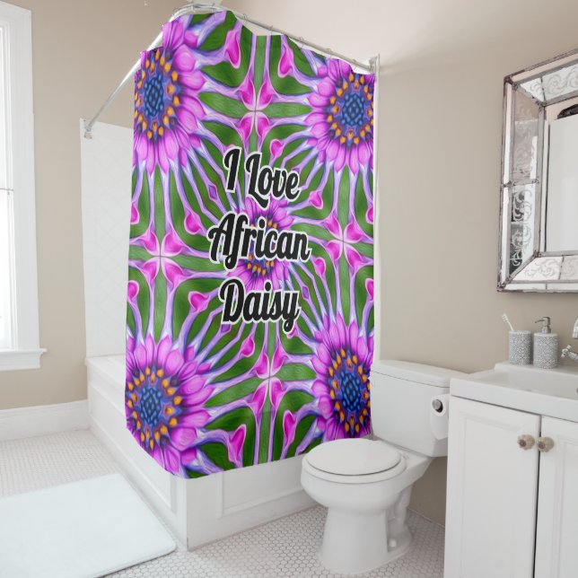 Aesthetic Daisy Pattern Shower Curtain (In Situ)