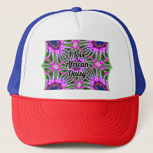 Aesthetic Daisy Pattern Trucker Hat (Front)