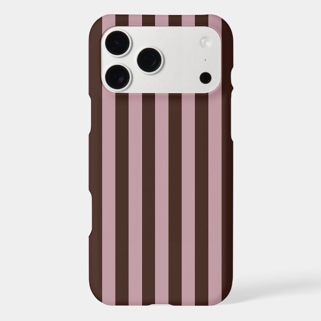 Aesthetic Dark Brown Dusty Rose Stripes Pattern (Back)