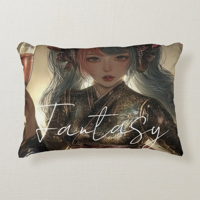Aesthetic / Dark Fantasy Girl Decorative Cushion (Front)