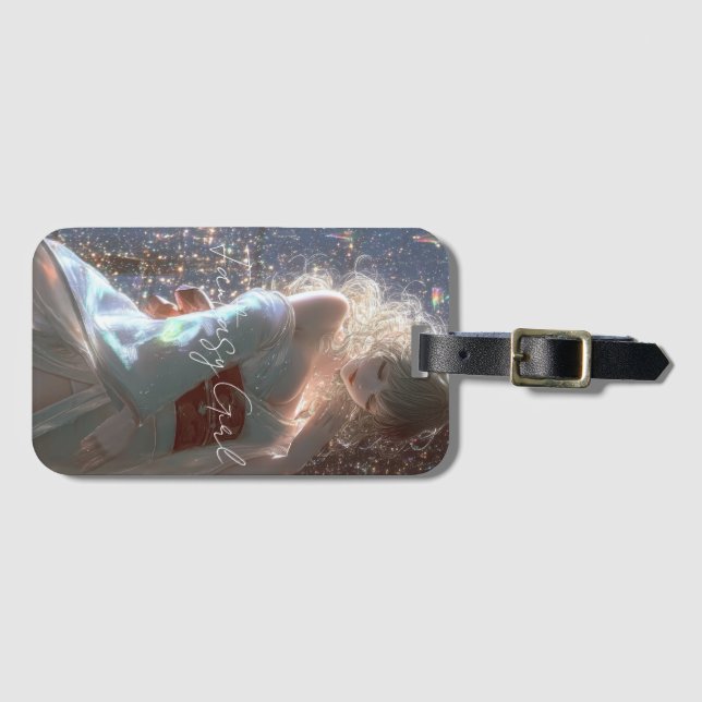 Aesthetic / Dark Fantasy Girl Luggage Tag (Front Horizontal)