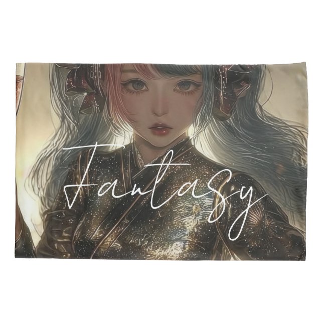 Aesthetic / Dark Fantasy Girl Pillowcase (Back)