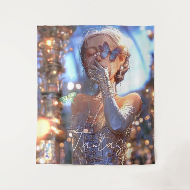 Aesthetic / Dark Fantasy Girl Tapestry (Front)