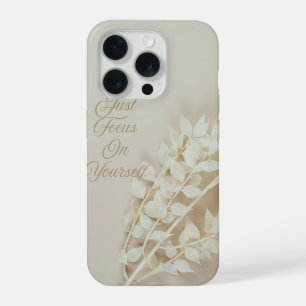 Aesthetic Dried Flowers Just Focus On Yourself iPhone 15 Pro Case