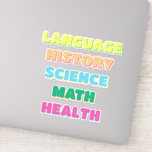 Aesthetic Drop Shadow School Subject Stickers