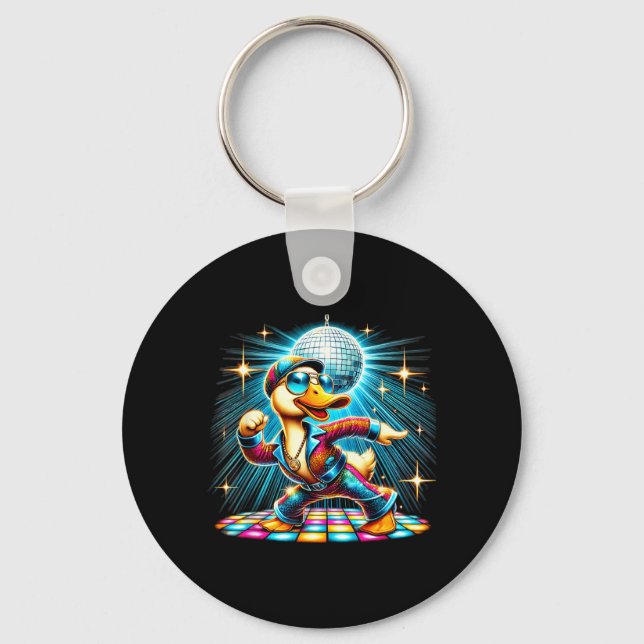 Aesthetic Duck Disco Dancer Key Ring (Front)
