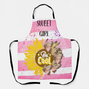 aesthetic ephemeral pink design apron
