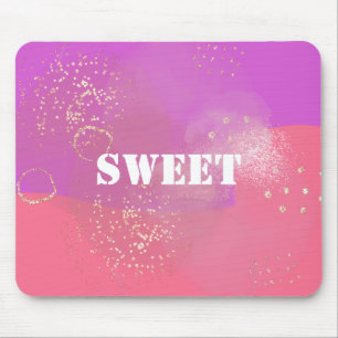 aesthetic ephemeral pink design mouse pad