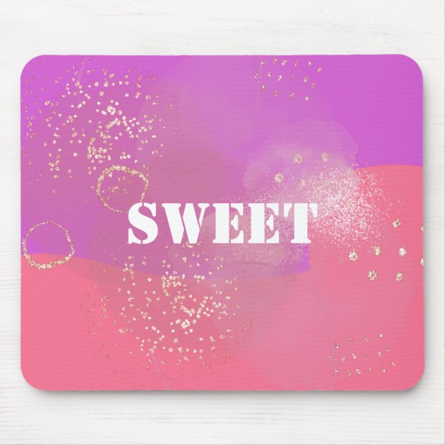 aesthetic ephemeral pink design mouse pad (Front)