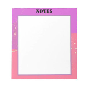 aesthetic ephemeral pink design notepad