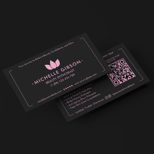 Aesthetic Esthetician Pink Black Beautician Beauty Business Card