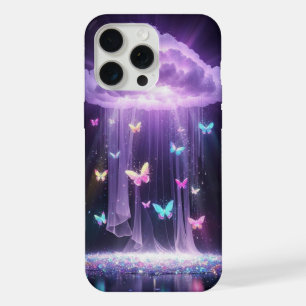 🦋💜Aesthetic Fantasy Butterfly Rain Purple Cloud iPhone 15 Pro Max Case
