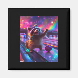 Aesthetic Fantasycore Racoon Bowling Funny Magnet