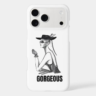 Aesthetic Fashion Girl iPhone Case   Black & White