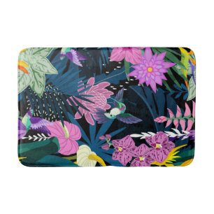 Aesthetic floral bath mat