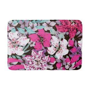 Aesthetic floral  bath mat